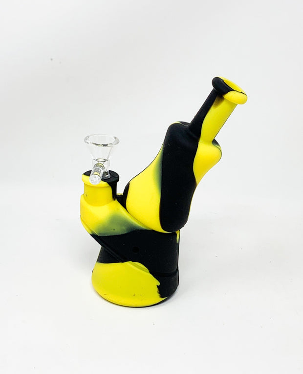 Yellow Black Camo Silicone Water Pipe/Bong