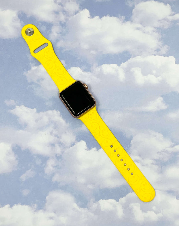 Smiley Faces Engraved Silicone Apple Watch Band