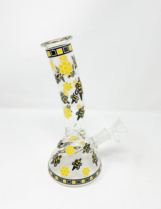 Glow In The Dark Bumble Bee Glass Water Pipe/Bong