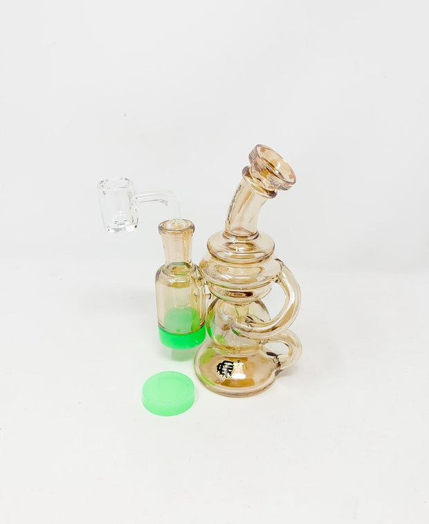 Crystal Glass Iridescent Reclaimer Recycler Glass Water Pipe/Dab Rig