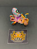 Izzy The Glassblower Amber Purple Mini Octopus Heady Glass Water Pipe/Dab Rig
