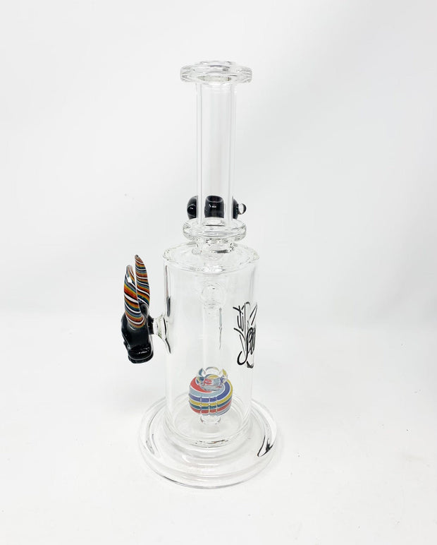 Rainbow Skull and Horns Glass Water Pipe/Dab Rig