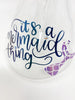 StayLit Mermaid Purple Bow Swarovski Crystal 10in Beaker Glass Water Pipe/Bong