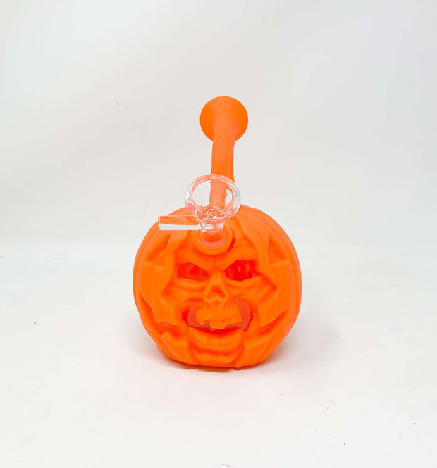 LED Pumpkin Skull Silicone Water Pipe/Bong