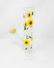 Sunflower Dried Floral 10in Tube Glass Water Pipe/Bong