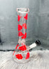Red Clouds 12in Glass Water Pipe/Bong
