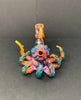 Izzy The Glassblower Amber Purple Mini Octopus Heady Glass Water Pipe/Dab Rig