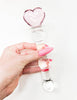 Pretty In Pink Crystal Glass Dildo