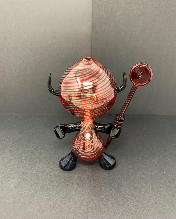 BossHaas Black Red Opal Dab Dude Heady Glass Water Pipe/Dab Rig