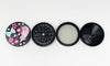 Best Buds Crystal Herb Grinder Custom Black Spice Grinder 4 Piece 55mm W/ Cleaning Tool