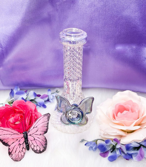 Iridescent Crystal Glass Vase Water Pipe/Bong