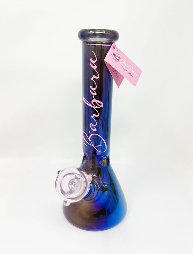 Personalized Name Glass Beaker Water Pipe/Bong