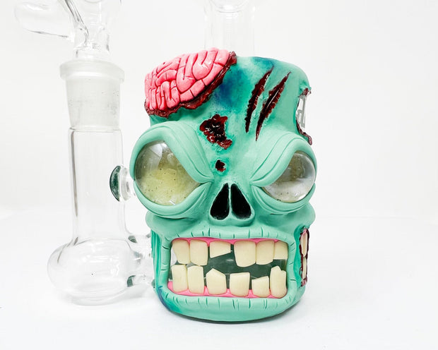 Zombie Brains Bent Neck Glass Water Pipe/Rig