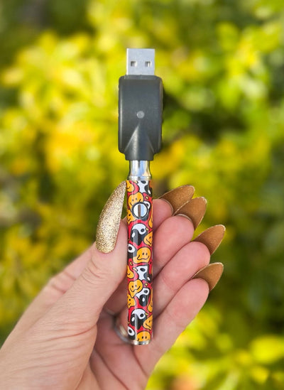 510 Threaded Battery Melting Smiley Face Ying Yang Vape Pen Starter Kit