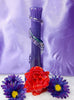 Noble Glass Violet Striped Scarlet Flower Heady Glass Water Pipe/Bong