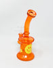 Orange Happy Smiley Face 7.5in Glass Water Pipe/Dab Rig