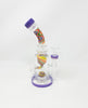 Purple Rainbow Swirl 9in Bent Neck Glass Water Hand Pipe/Dab Rig