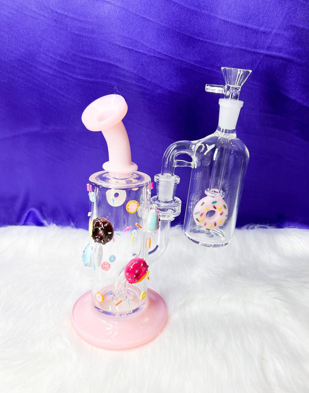 Delicious Donut Bent Neck Glass Water Pipe/Dab Rig