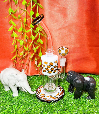 Cheetah Leopard Glass Water Pipe/Dab Rig