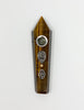 Tigers Eye Crystal Hand Pipe Hamsa Grey Drusy Swarovski Crystal