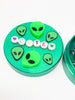 Green Herb Grinder Cute Alien Space 4 Piece 55mm W/ Cleaning Tool