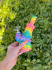 Purple Pink Rainbow Marble Swirl Silicone Water Pipe/Bong