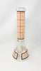 Beige Plaid Beaker Glass Water Pipe/Bong