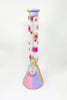 Pink Flower Child 14in Silicone Water Pipe/Bong