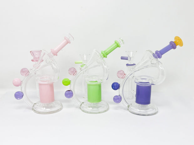 Pastel Planet Recycler Glass Water Pipe/Rig