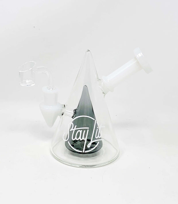 StayLit Design Two Tone Pyramid Glass Water Pipe/Dab Rig