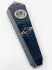 Black Obsidian Crystal Hand Pipe Saturn Swarovski