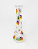 Rainbow Daisy Dried Floral Iridescent 10in Glass Water Pipe/Bong