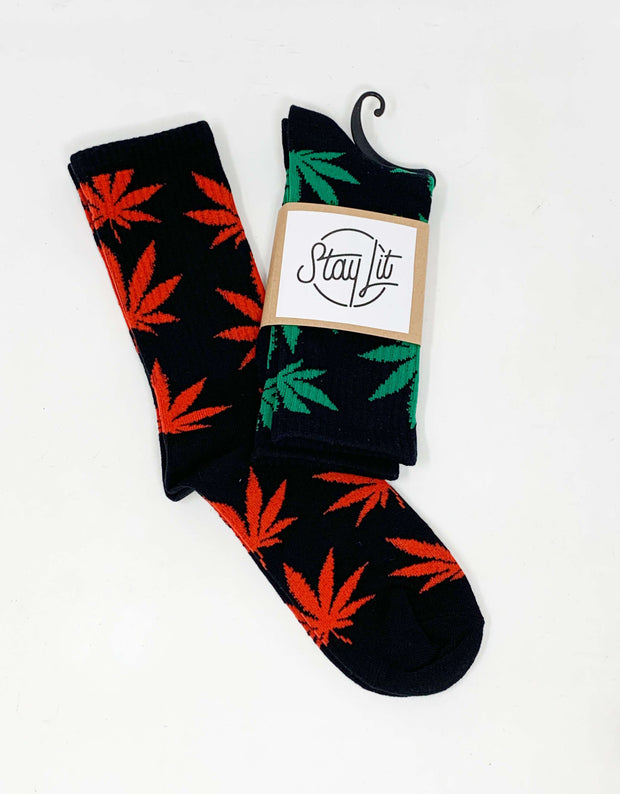 StayLit Weed Leaf Socks