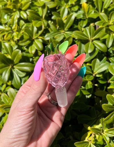 Pink Pineapple Crystal 14mm Glass Bowl