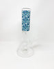 Blue Butterflies Beaker Glass Water Pipe/Bong