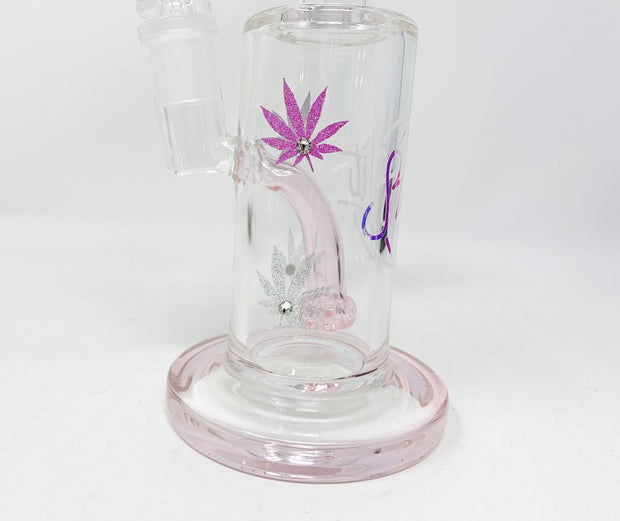 StayLit Opal Holographic Pink and Transparent Bent Neck Glass