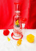 Red Smokemon 10in Double Perc Glass Water Pipe/Dab Rig
