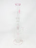StayLit Pink Double Perc 18in Beaker Glass Water Pipe/Dab Rig