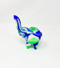 Blue Green Swirl Elephant Silicone Hand Pipe