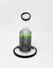 Green Slime Drip Perforated Vinyl 6.5in Bent Neck Glass Water Hand Pipe/Dab Rig