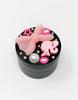 Pink Girly Herb Grinder Crystal Spice Grinder 4 Piece 55mm W/ Cleaning Tool