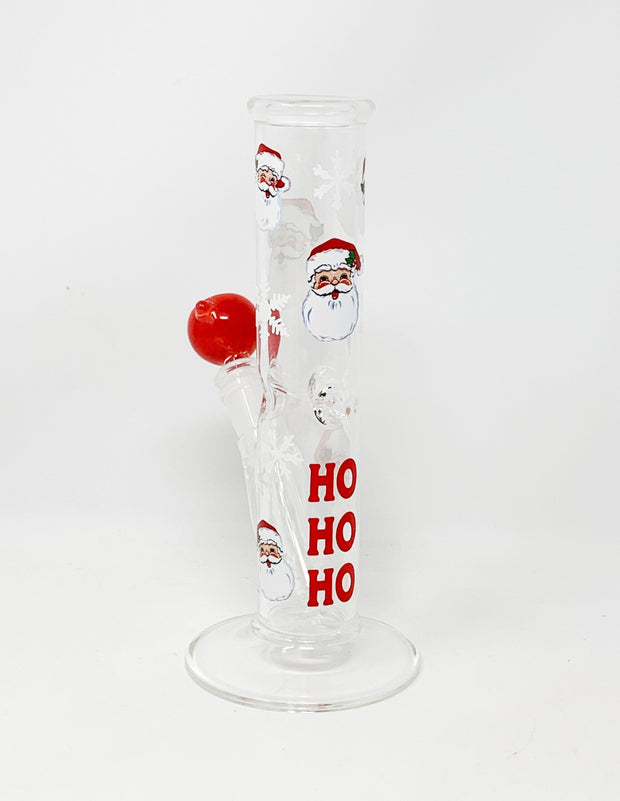 Santa Ho Ho Ho Straight Tube Glass Hand Pipe/Bong