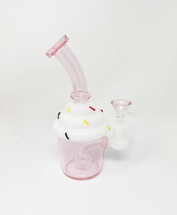 Pink Cupcake Glass Water Pipe/Dab Rig