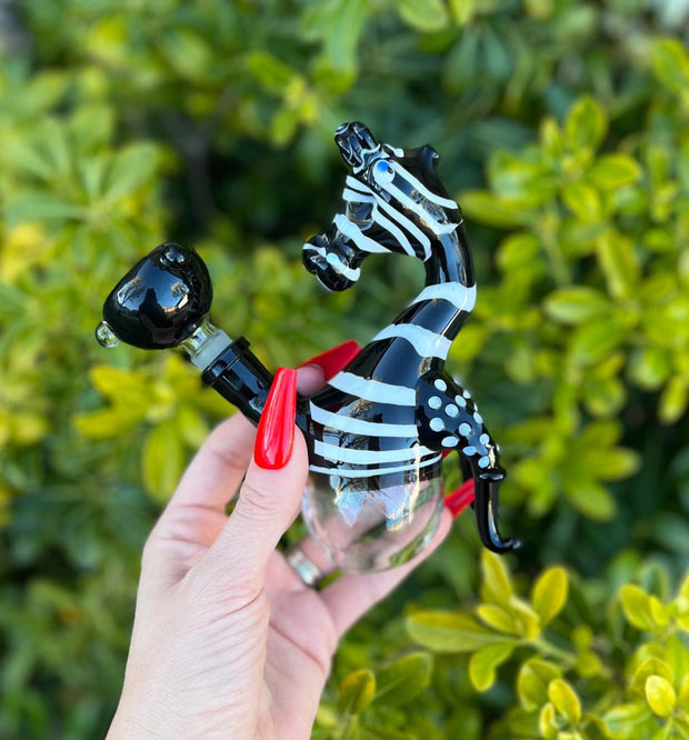 Zonked Zebra Glass Water Pipe/Dab Rig
