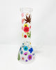 Rainbow Dried Floral 12 In Beaker Glass Water Pipe/Bong