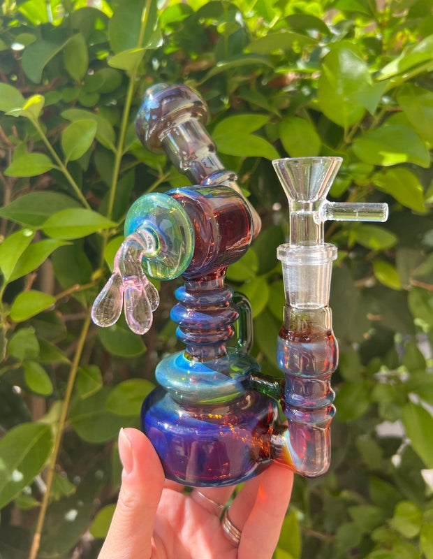 Colorful Fumed 7 Inch Glass Water Pipe/Dab Rig