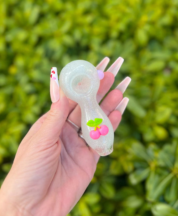 Glow In The Dark Cherry Glass Hand Pipe