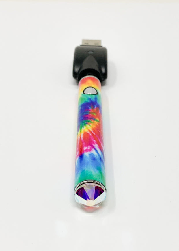 510 Threaded Battery Tie Dye Hippie Colored Crystal Bottom Starter Kit