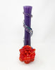 Noble Glass Violet Striped Scarlet Flower Heady Glass Water Pipe/Bong