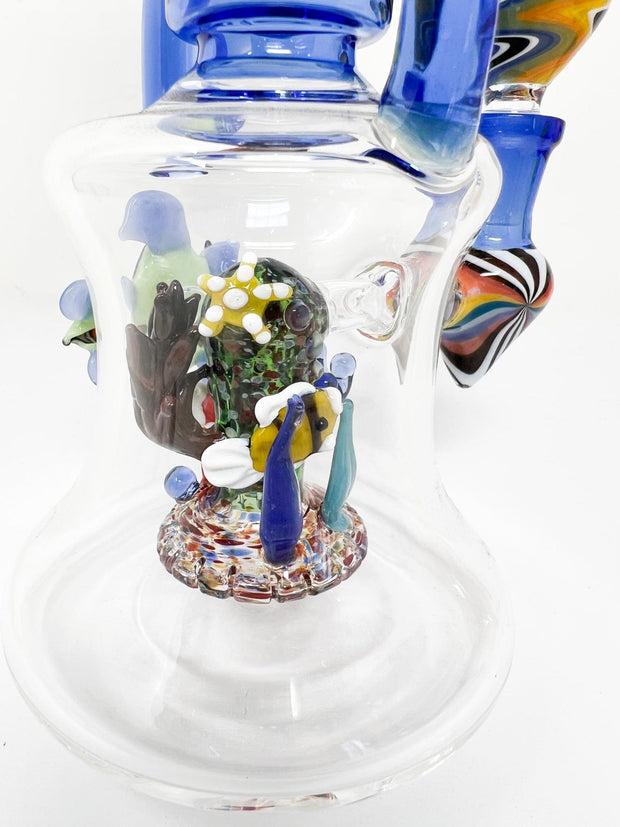 Under The Sea Turtle Wig Wag Glass Water Pipe/Dab Rig